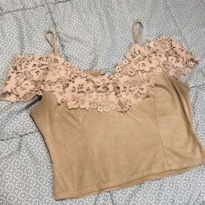 Brown/tan crop top, size Medium